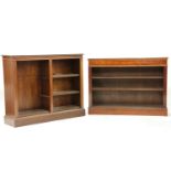 Two mahogany open bookcases