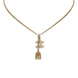 A Chanel CC Bell Charm Necklace