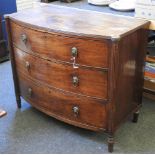 A Regency mahogany bow front chest of drawers