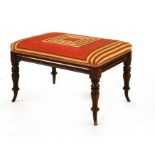 A mahogany dressing stool