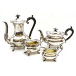 A four piece silver tea and coffee set, by Cooper Brother & Sons, Sheffield, 1909
