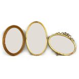 A Victorian gilt framed and oval wall mirror