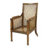 A mahogany bergère armchair