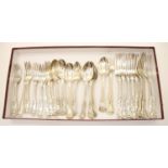 A collection of silver mixed flatware