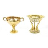 A Greek silver gilt bon bon dish