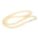 A single row graduated cultured pearl necklace