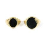 Two onyx signet rings