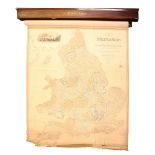 An early 20th century mahogany cased map of England