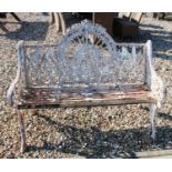 A Coalbrookdale 'style' white painted cast iron bench