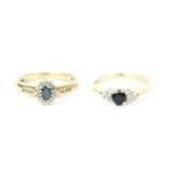Sapphire and diamond cluster ring (2)