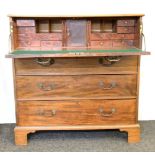 A Georgian mahogany secretaire chest