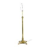 A corinthian column gilt brass adjustable standard lamp