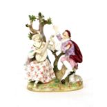 A mid 19th century Meissen porcelain figure group