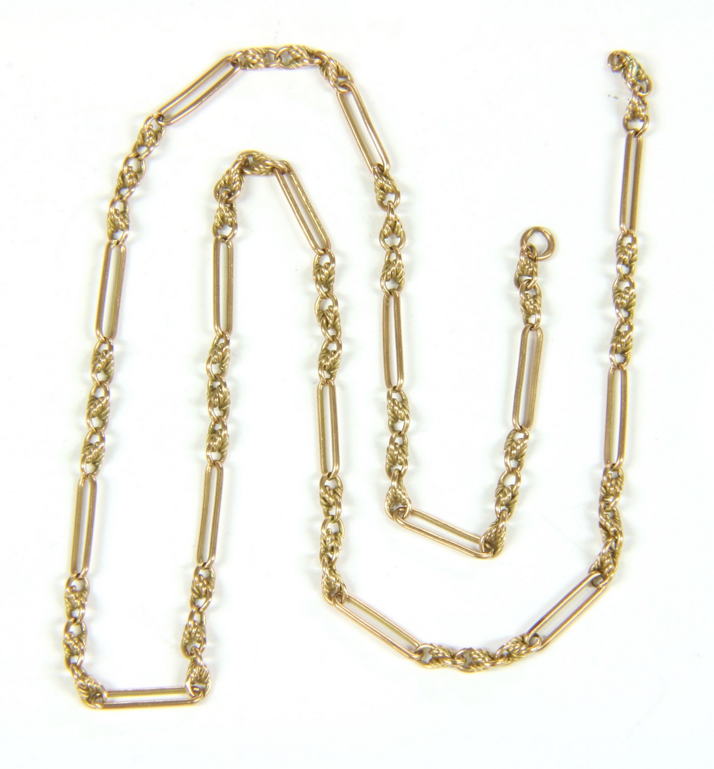 A gold fetter and three link necklace - Image 2 of 2