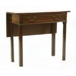 A single drop leaf table, with a single drawer