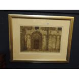 A limited Valerie Thornton print, `The Prior's Door, Ely', signed and dated '73 and numbered