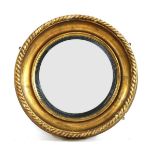 A Regency gilt framed convex wall mirror