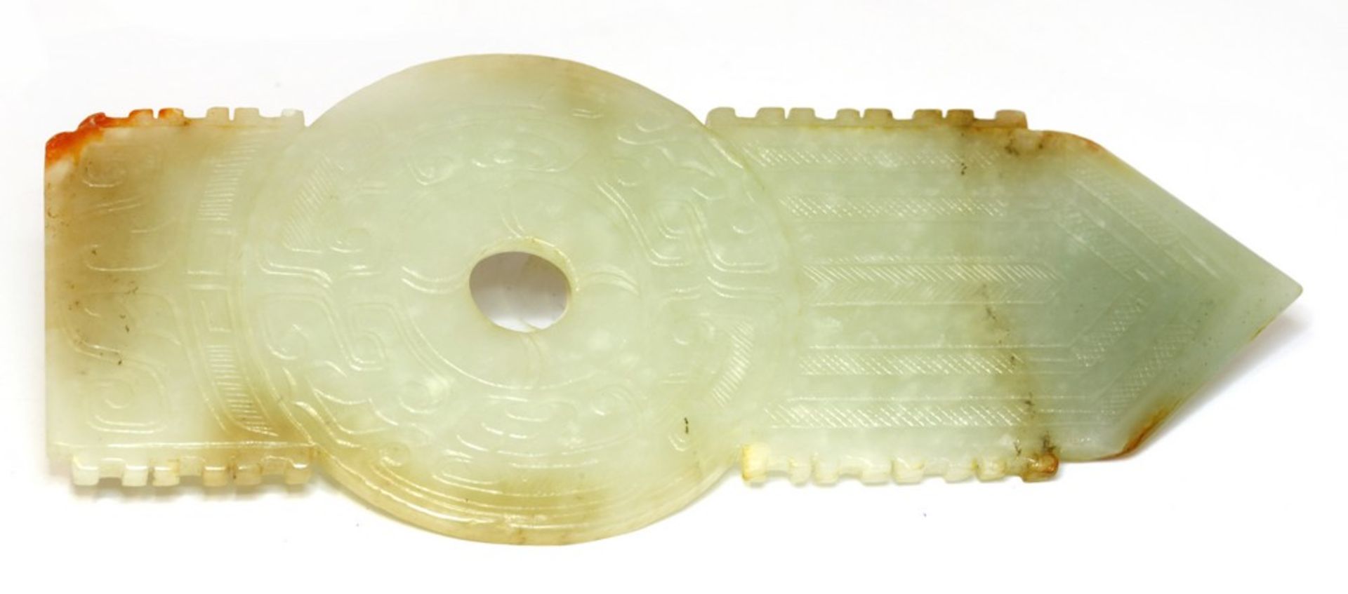 A Chinese jade bi disc - Image 2 of 2