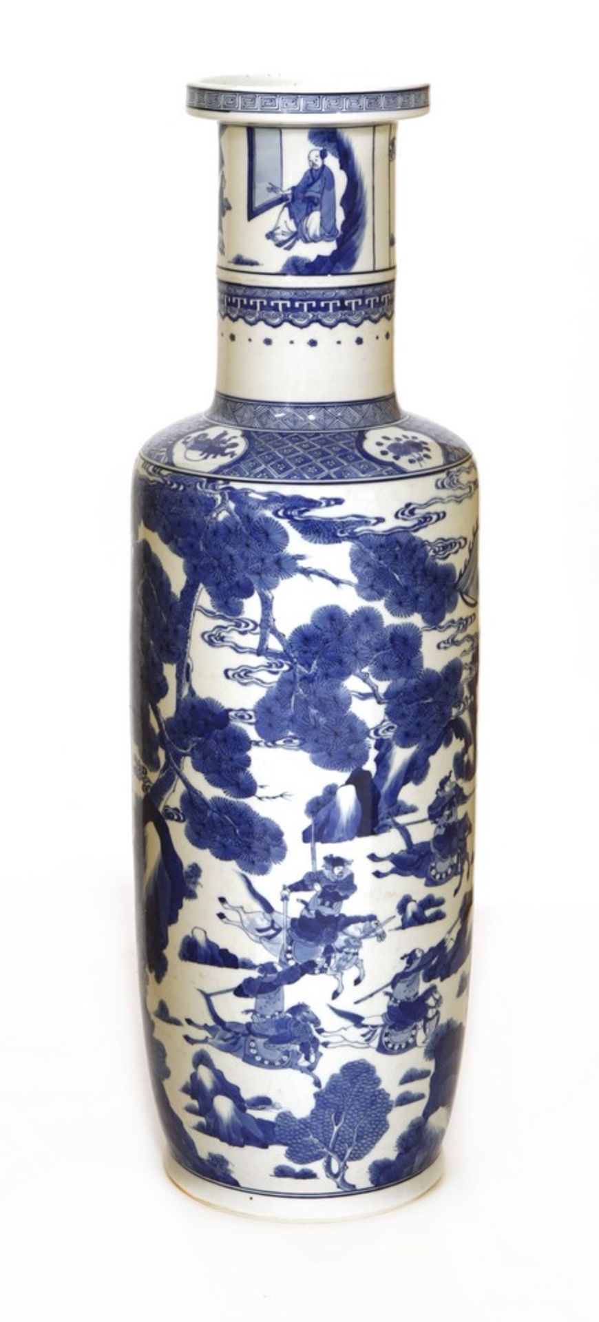 A Chinese blue and white rouleau vase - Image 2 of 3