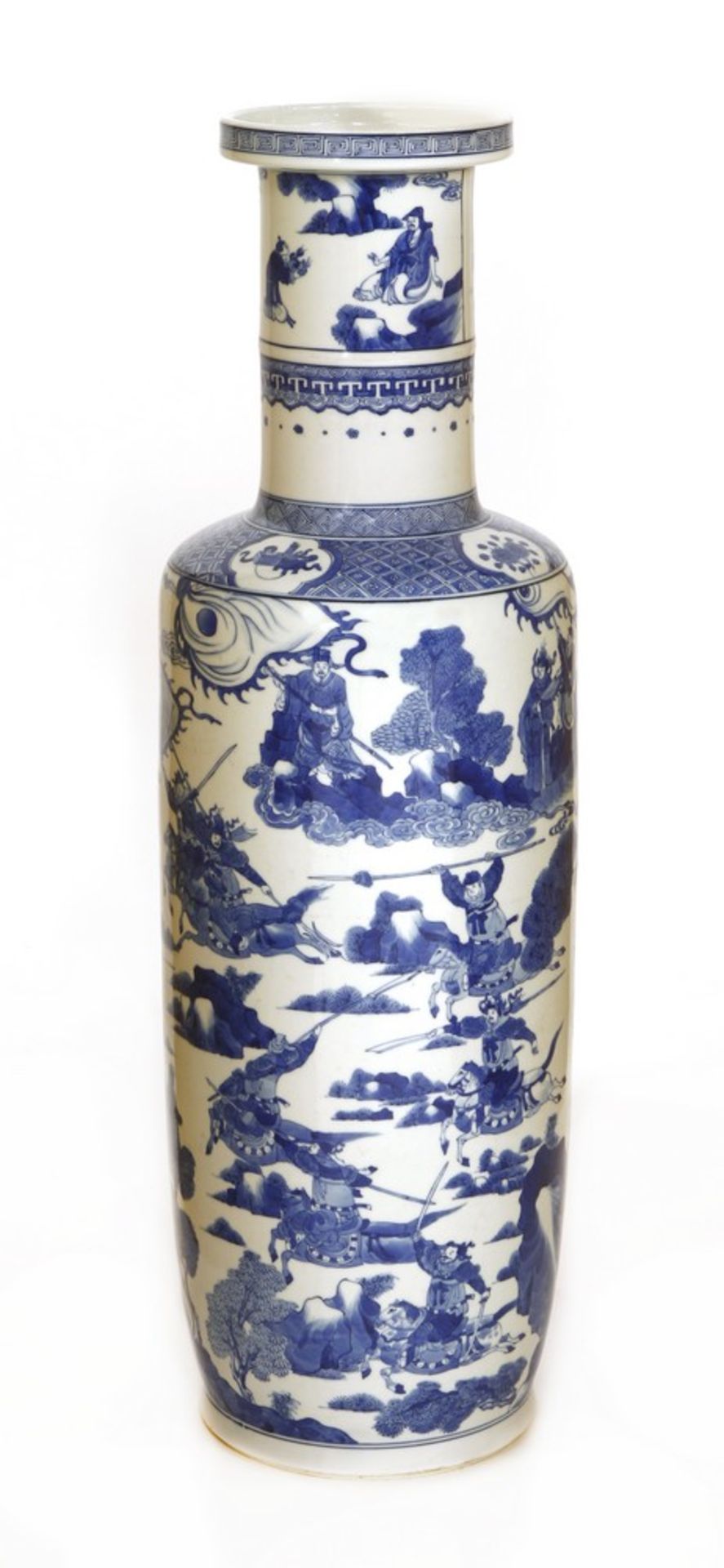 A Chinese blue and white rouleau vase