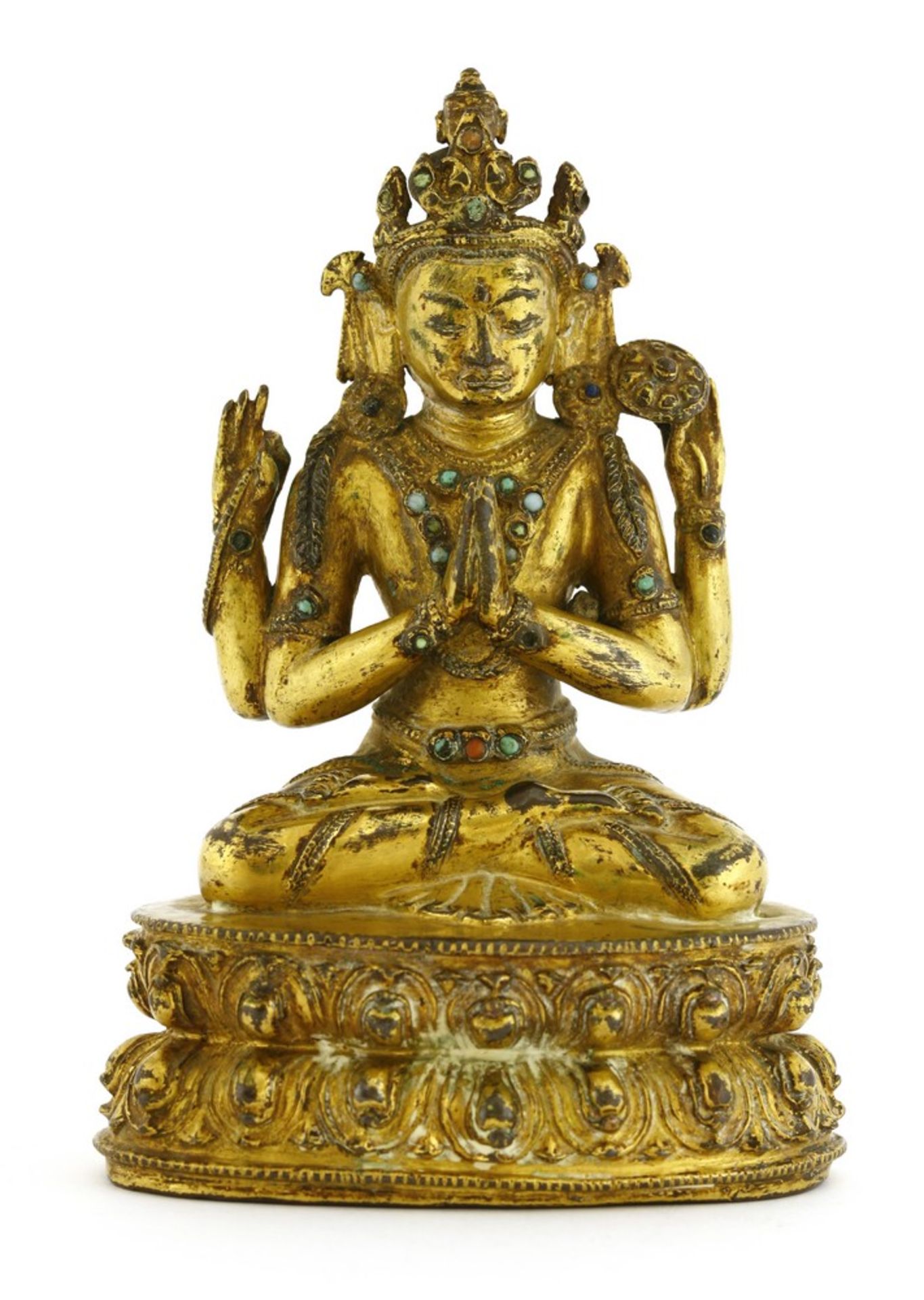 A Chinese gilt bronze bodhisattva