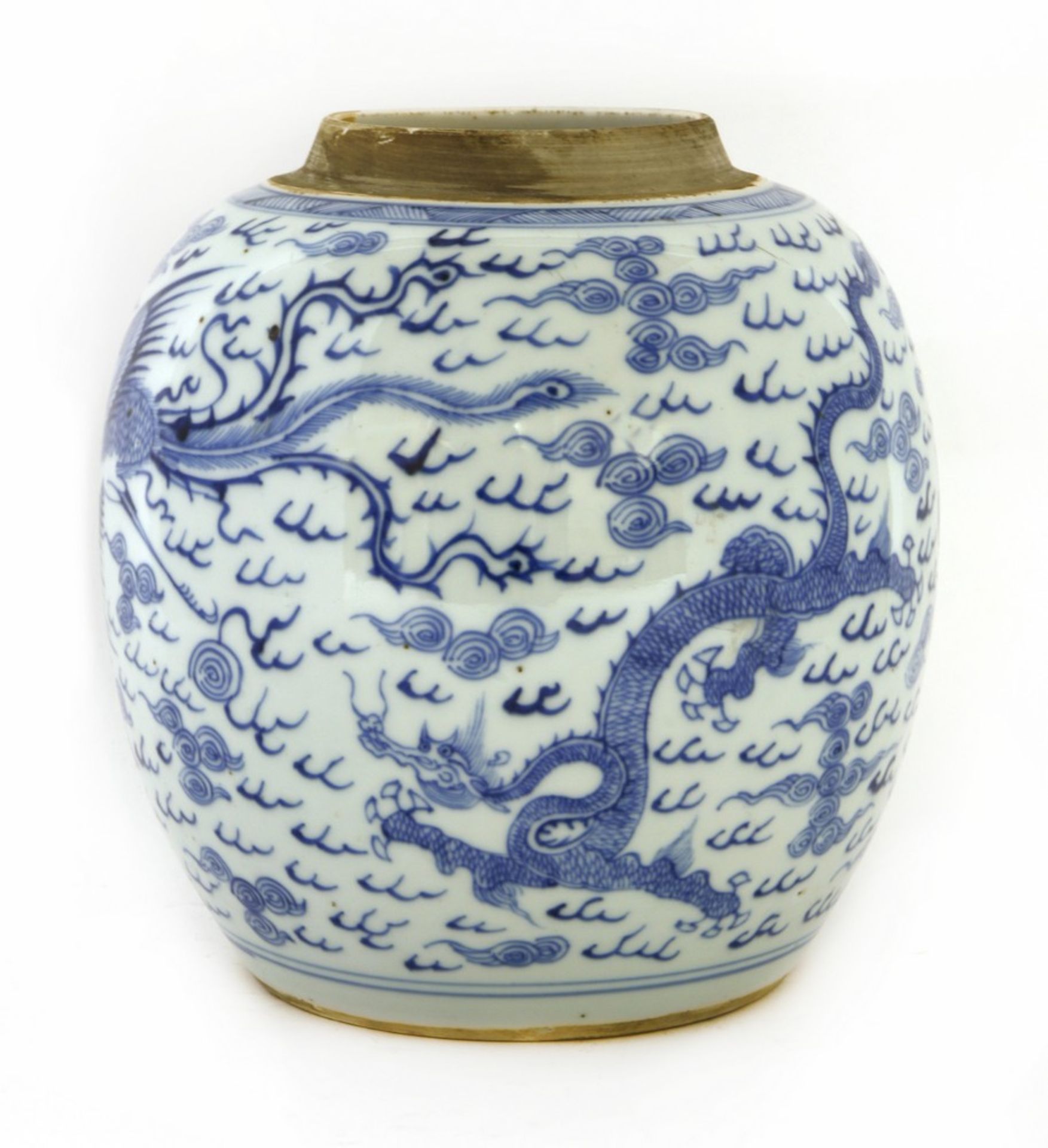 A Chinese blue and white ginger jar