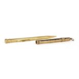 A Sampson Mordan & Co 9ct gold propelling pencil,