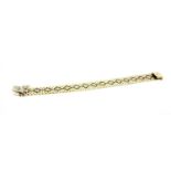 A 9ct three colour gold brick link bracelet,