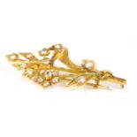 A Continental gold spray brooch,