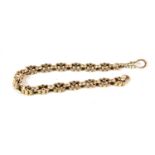 A gold fancy faceted belcher and pierced link bracelet,