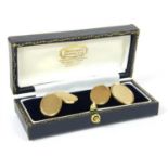 A pair of 9ct gold oval chain link cufflinks
