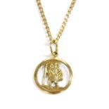 A modern 9ct gold St Christopher pendant