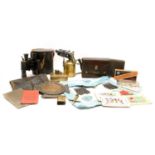 A collection of items to include a brass vintage blowtorch