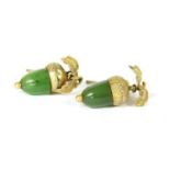 A pair of Victorian gold acorn drop earrings