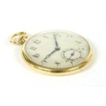 An 18ct gold Art Deco open faced pocket watch,