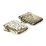 Two sterling silver vesta cases