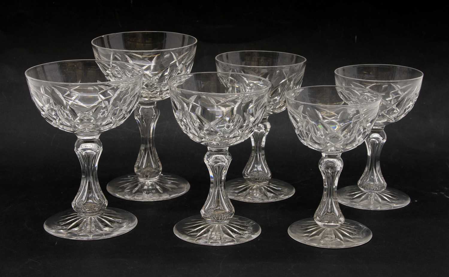 A part suite of Edwardian cut crystal glass