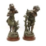A pair of 19th century spelter figures of children