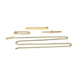 A 9ct gold tie pin