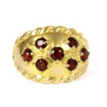 A 9ct gold bombe ring