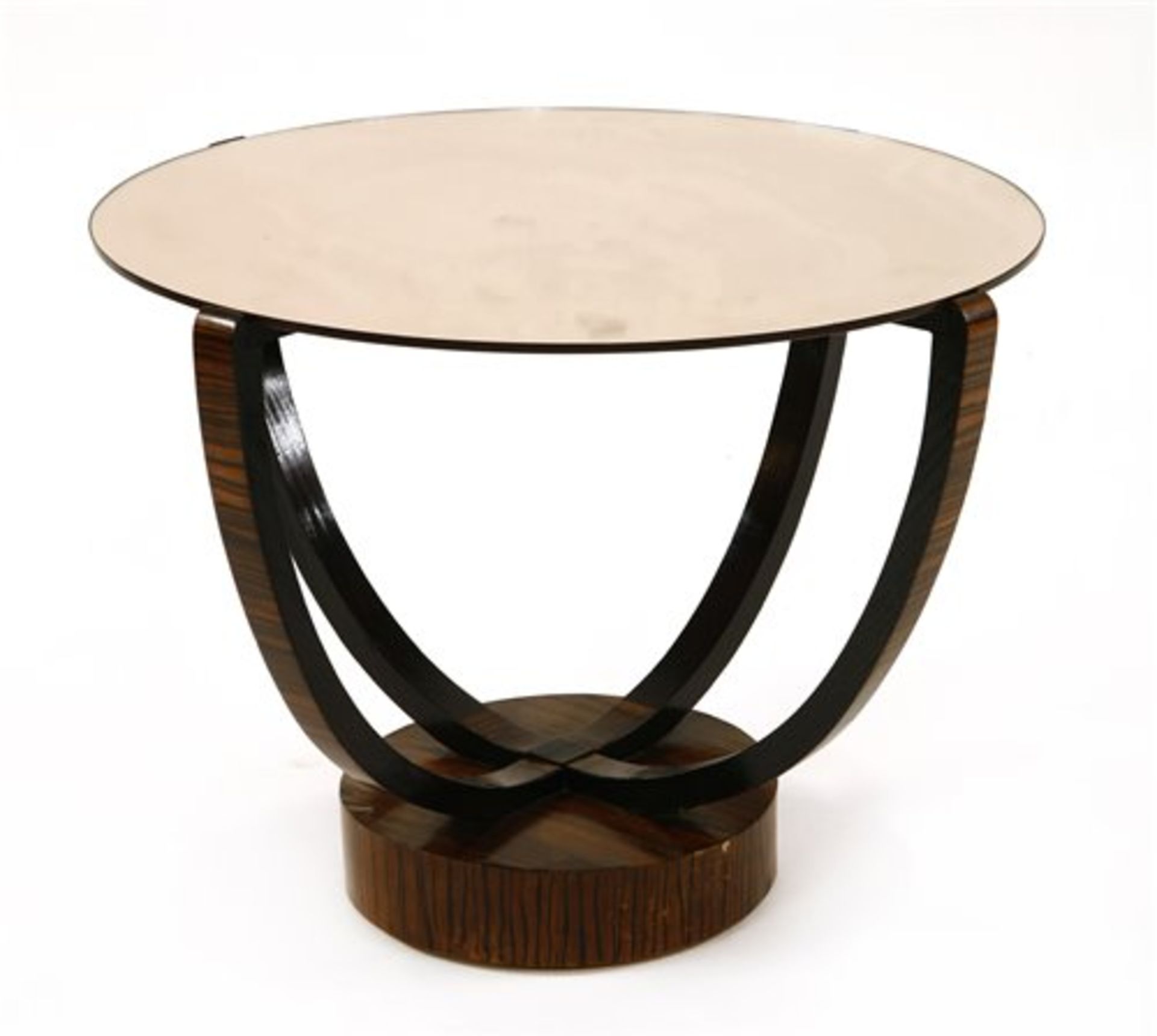 An Art Deco mirrored occasional table