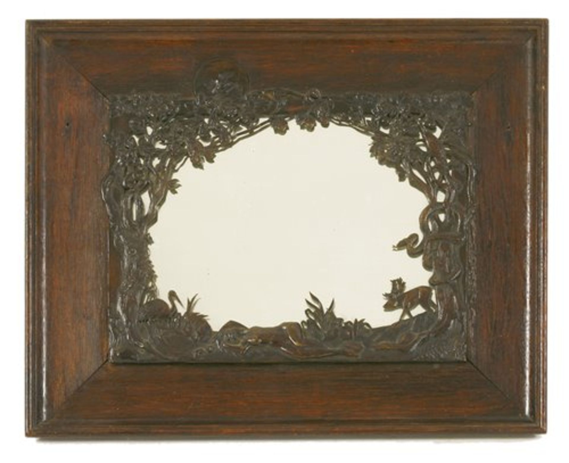 An oak mirror