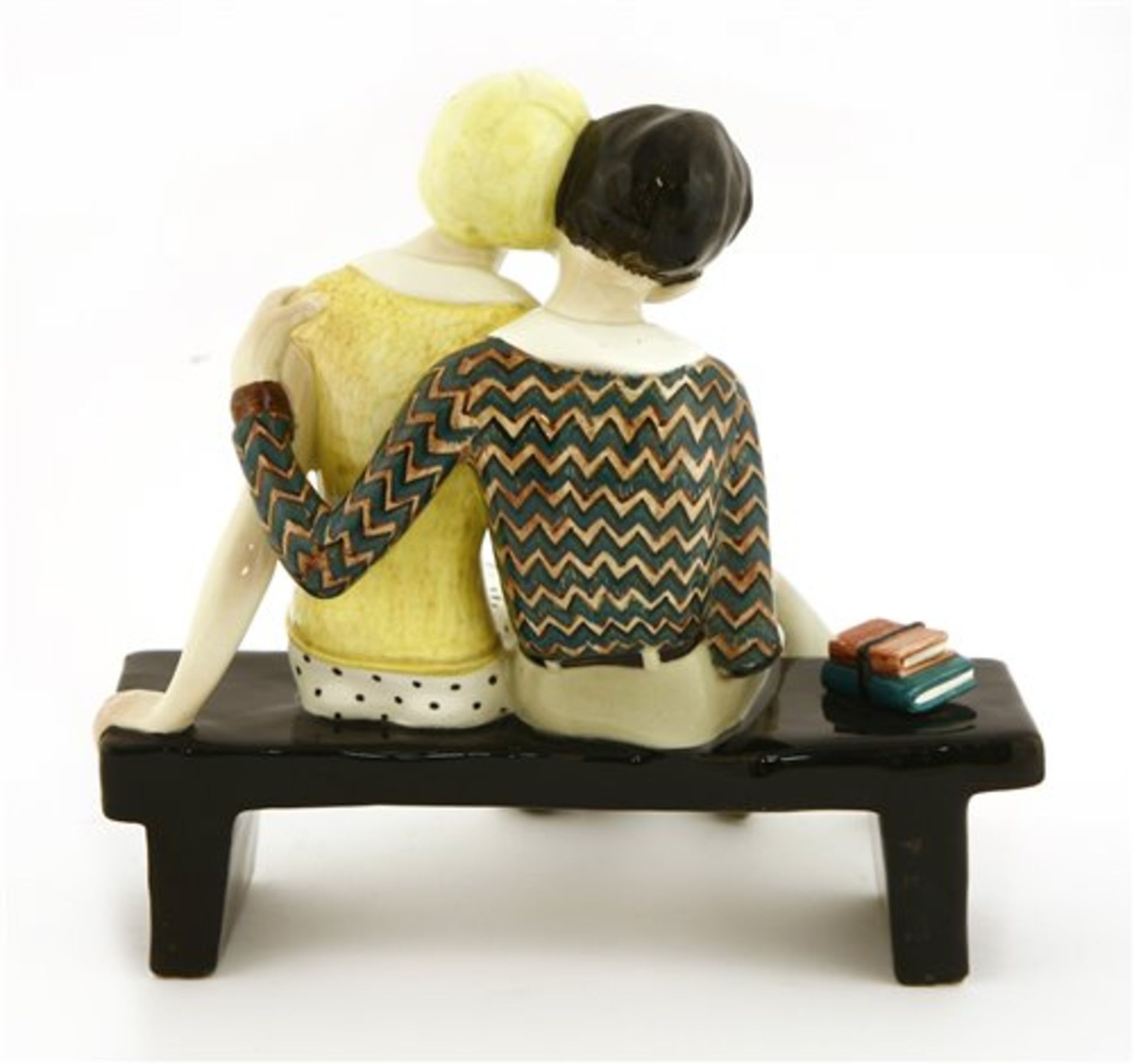 A Lenci figure of a couple rested on a bench, - Image 3 of 3