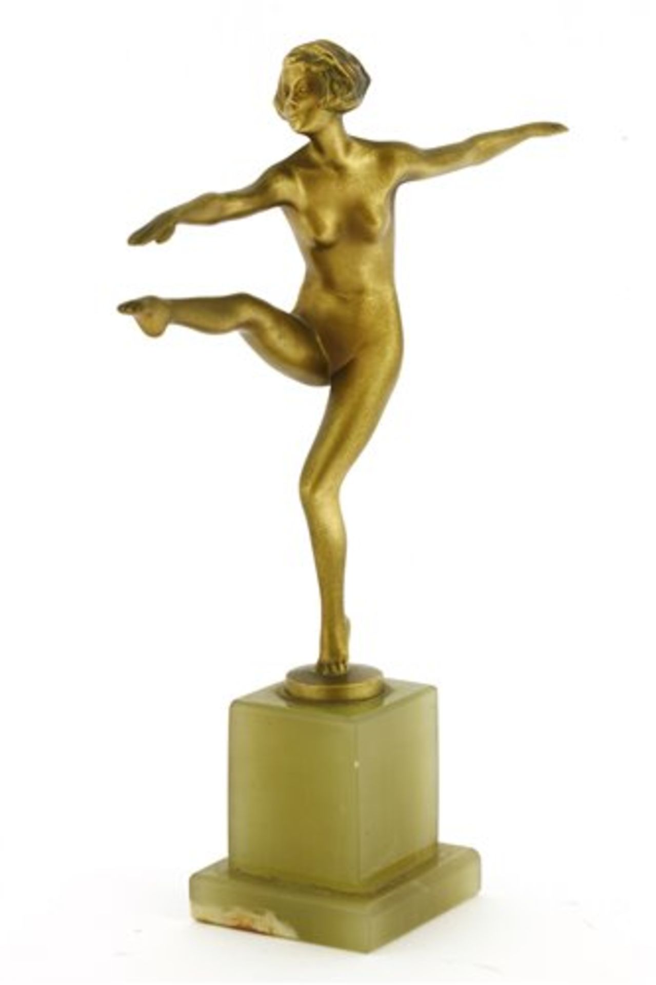 An Art Deco gilt figure of a dancer