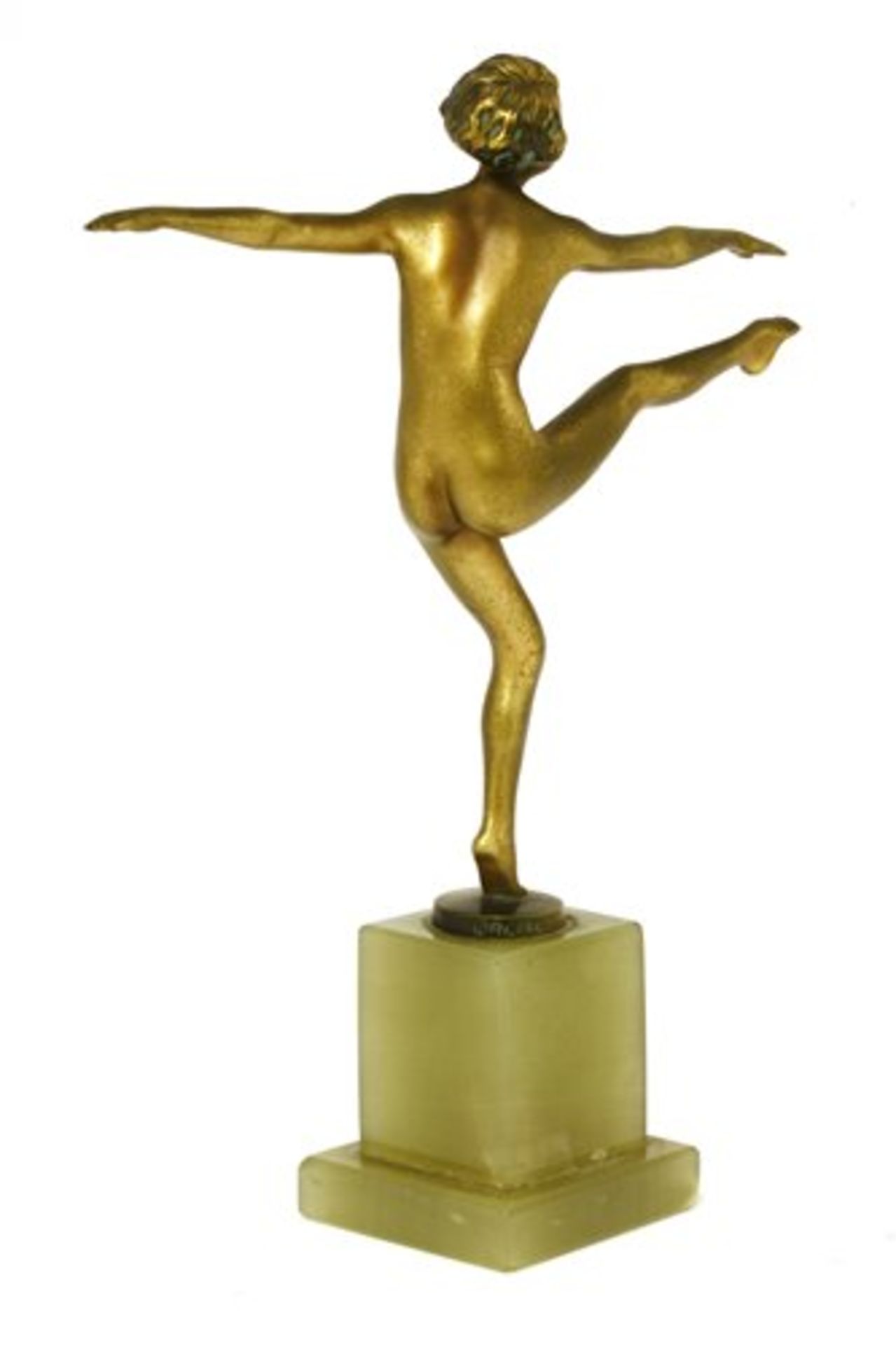An Art Deco gilt figure of a dancer - Bild 2 aus 2
