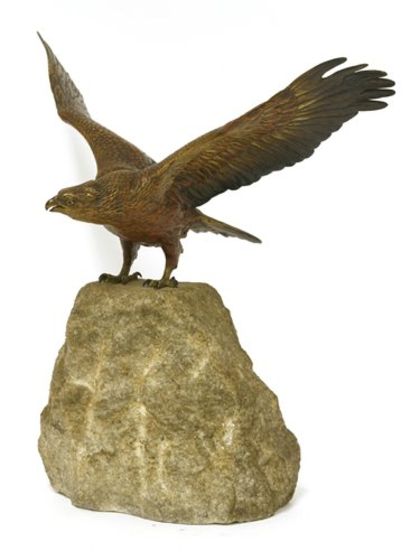 A cold painted bronze eagle