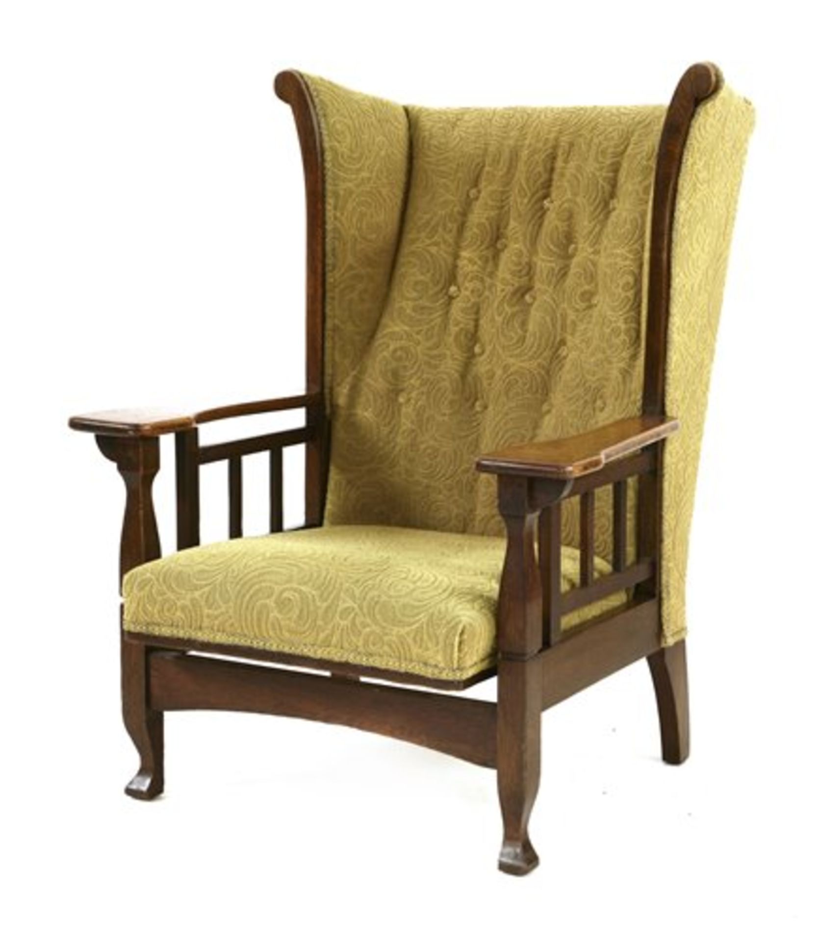An Arts & Crafts oak armchair