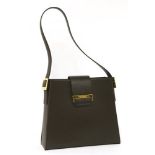 An Yves Saint Laurent brown leather shoulder bag,