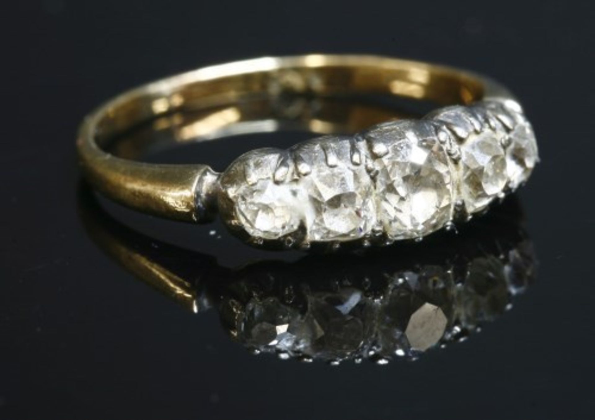 An early 19th century five stone graduated diamond ring