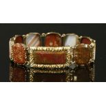 A Regency gold agate bracelet